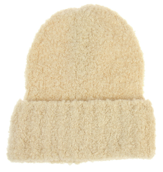 Mixed wool adults beanie in beige