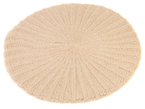 Angora mix ribbed beret in pink