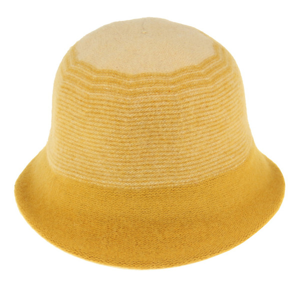 Wool cloche hat in yellow