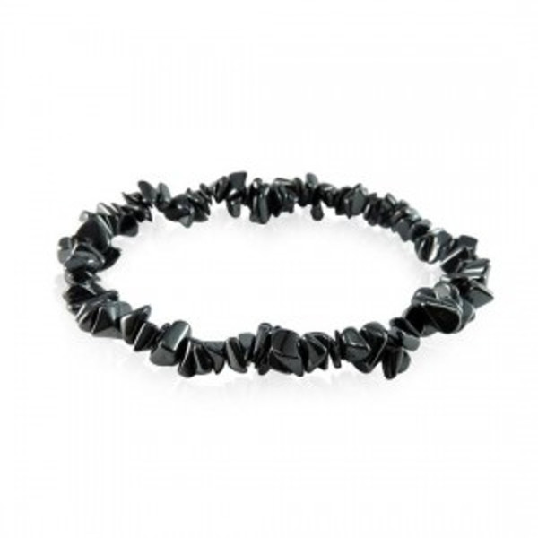 Hematite pieces bracelet on elastic