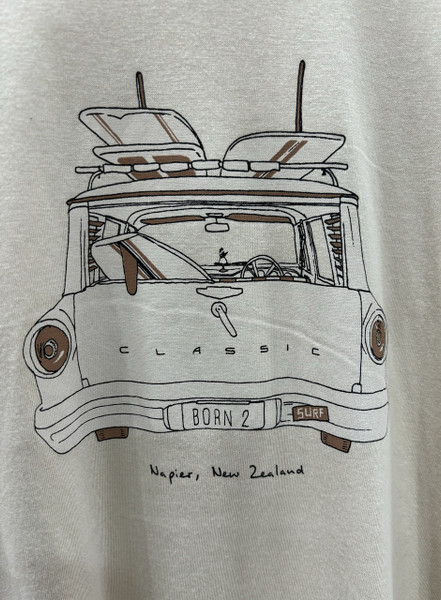 Napier NZ souvenir T-shirt - beach wagon in sand - M