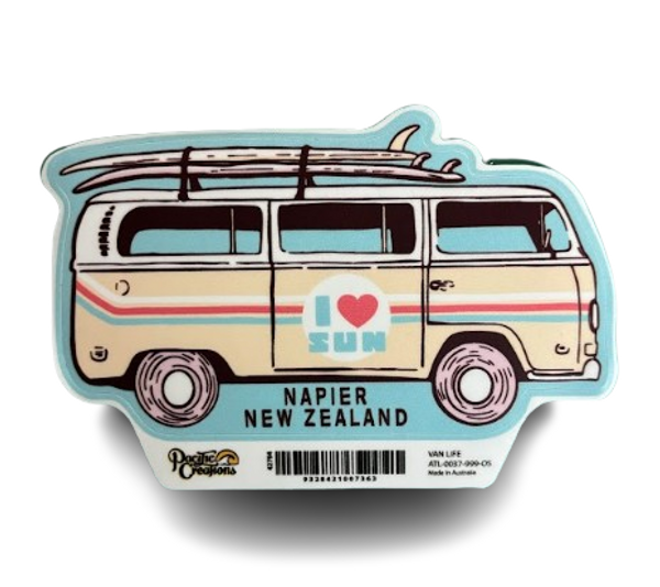 I love Sun Surf van Life sticker with Napier new Zealand