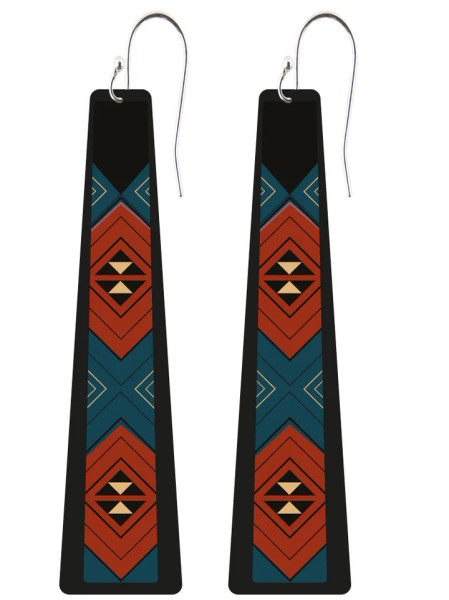Drop earrings on hooks inspired by New Zealand tribes