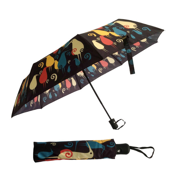 Umbrella with retro kiwi design
