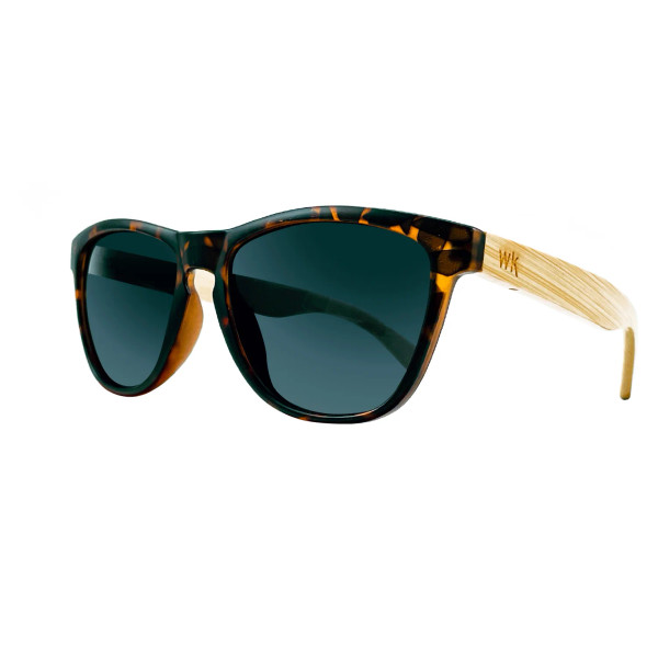 Unisex, Bamboo arm, polarised sunglasses - tortoise shell with bamboo arms