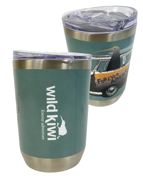 NZ souvenir stainless steel travel mug - kombi kiwi