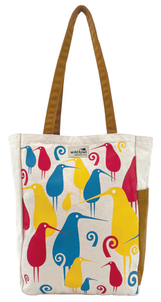 Canvas tote bag   - retro kiwi