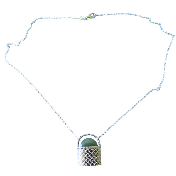 Sterling Silver Kete with Greenstone necklace