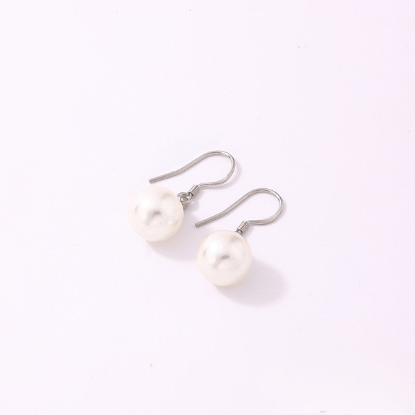 Faux pearl earrings on hooks