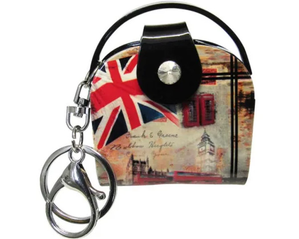 Keyring - Handbag with London icon image and diamante