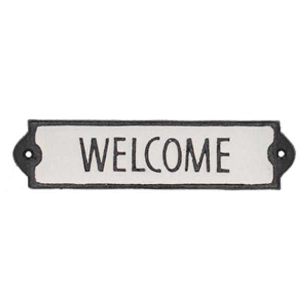 Cast iron welcome sign (21cm across)