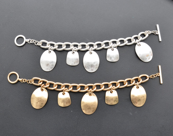Rustic Charm Bracelet - Silver