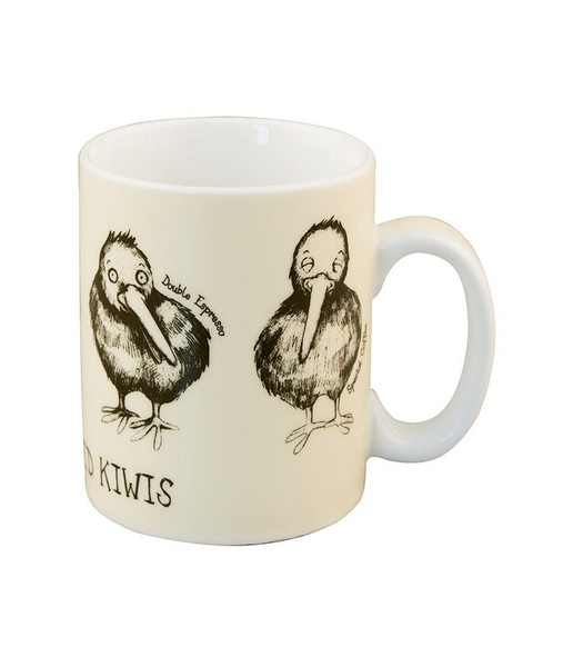 Caffeinated Kiwis New Zealand souvenir porcelain mini mug