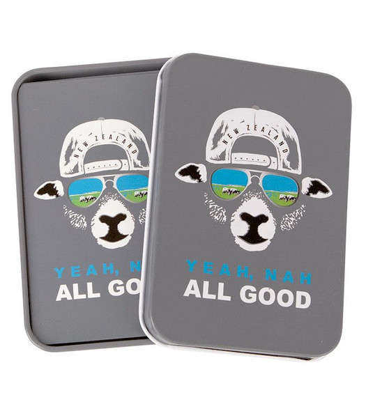 Cool sheep themed playing cards in tin box
