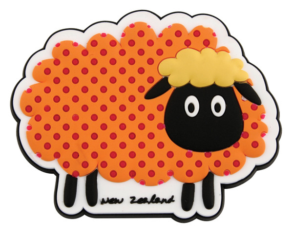 Orange spotty sheep PVC magnet
