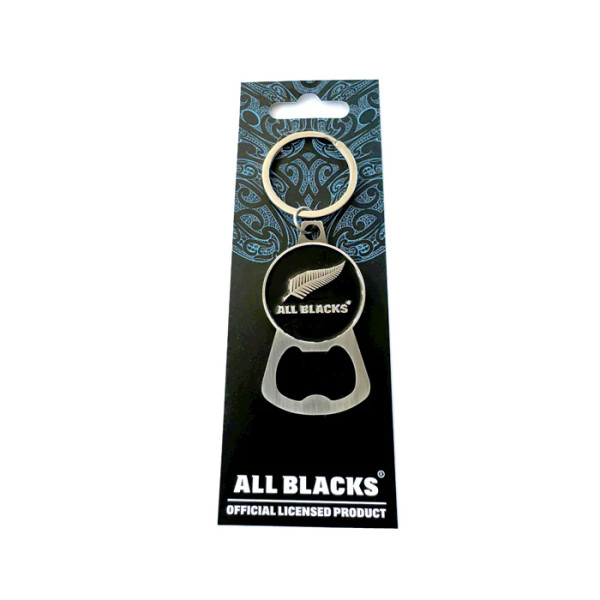 Official All Blacks metal bottle opener with logo