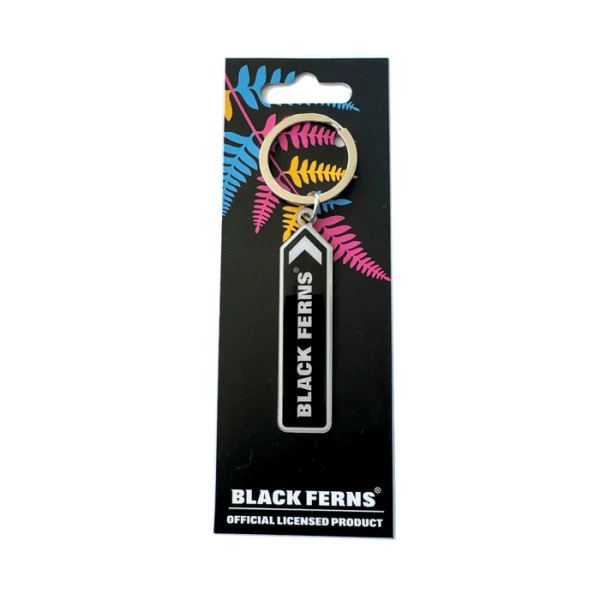 Official Black Ferns classic black road sign keyring