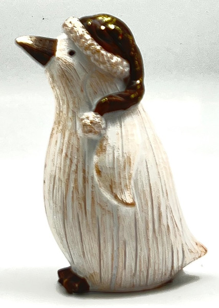 Christmas ornament, penguin in gold hat