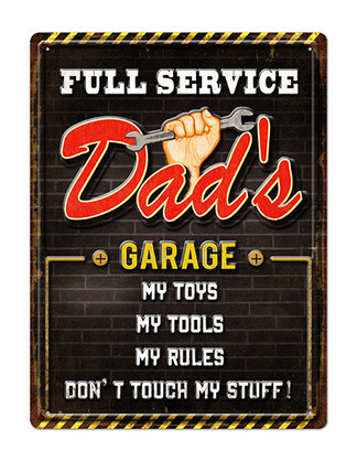 Dad's garage, Full Service retro tin sign