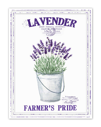 Fresh cut lavender in bucket retro style tin sign