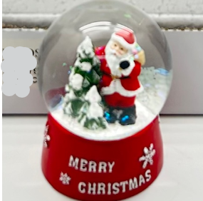 Santa and Christmas tree snowglobe
