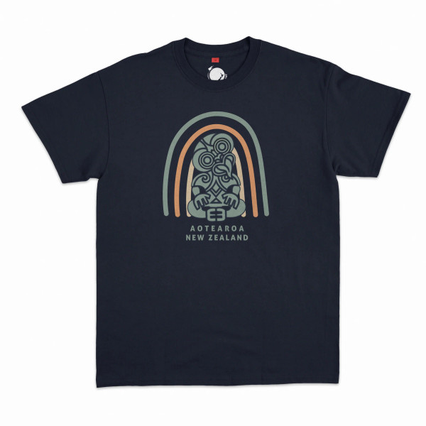New Zealand Aotearoa Tiki T-Shirt - Navy Blue