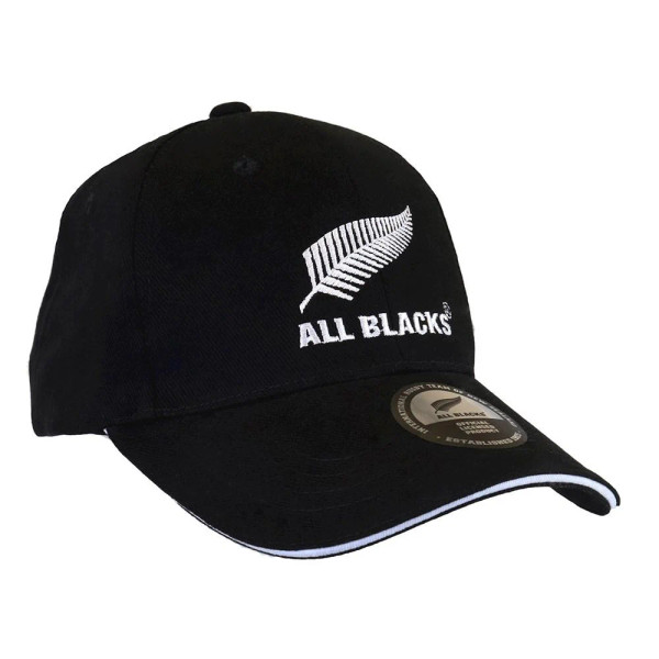 All Blacks classic black adult cotton cap with silver fern design