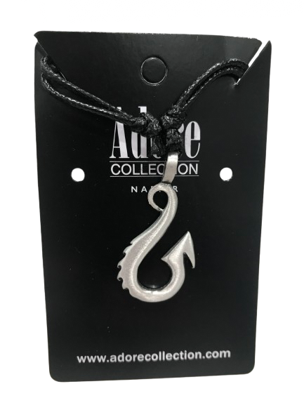 NZ Fish Hook pewter pendant