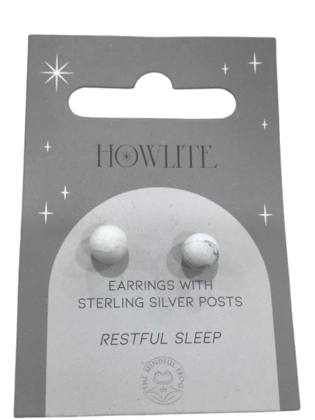 Howlite stud earrings on .925 silver post