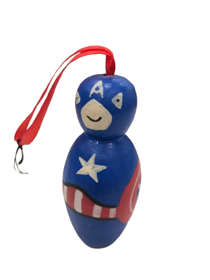 hand painted Captain America skittle