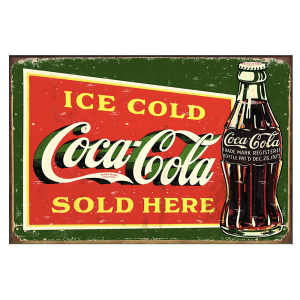 Ice Cold Coca Cola Sold Here Metal Sign - Adore Collection