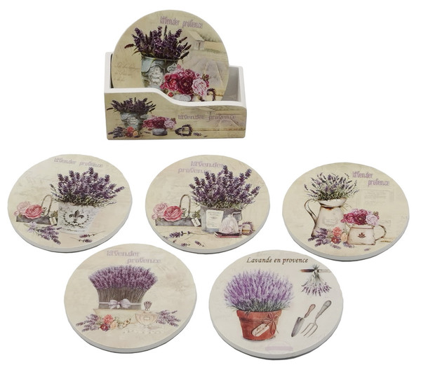 Lavander Coasters In A Set Of 6