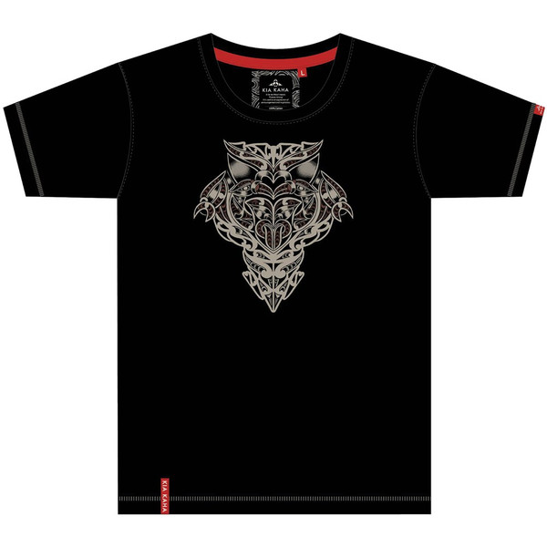 Men’s New Zealand Māori Pūkana Design T-Shirt - Black