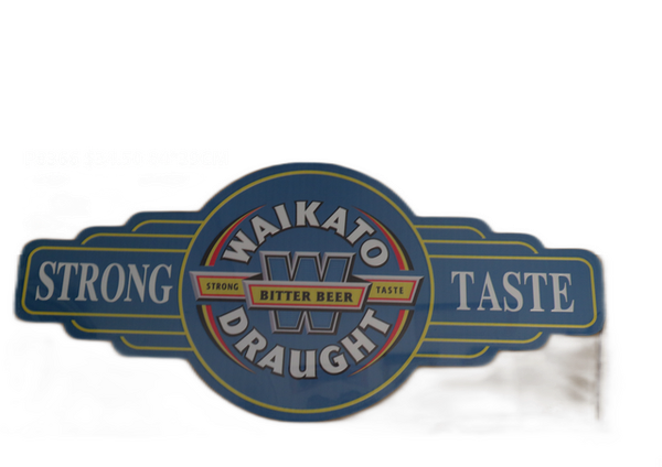Waikato Draught, Large metal embossed sign - 84cm long
