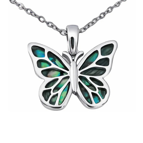 New Zealand Paua shell Monarch butterfly necklace