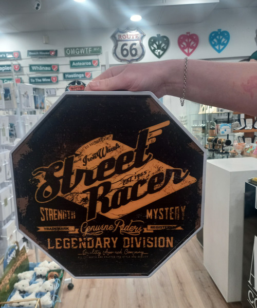 Retro Street Racer Tin sign