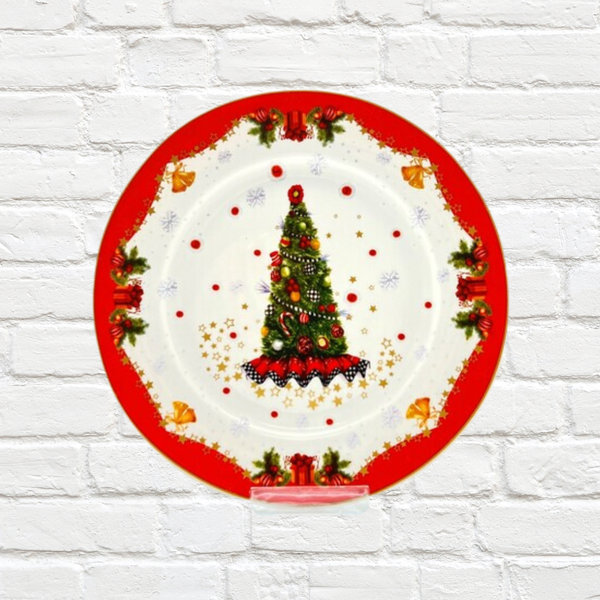 Christmas Plate with Tree Design