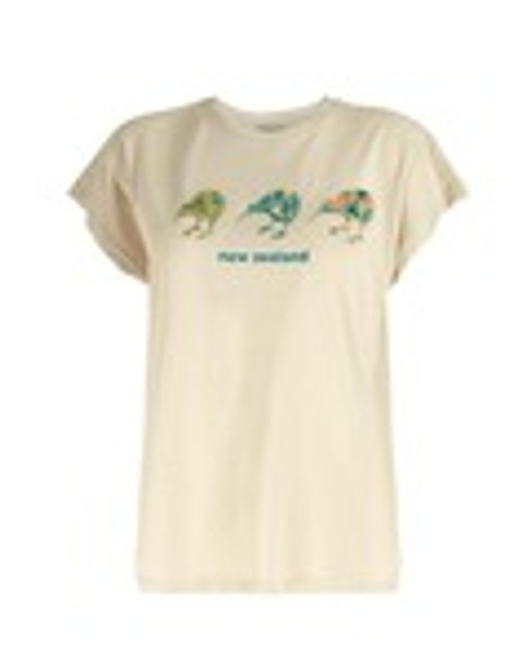 Woman's  Cream Koru Kiwi T-shirt