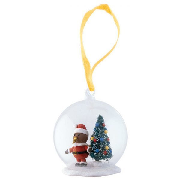Glass Clear With Kiwi Tree Christmas Bauble