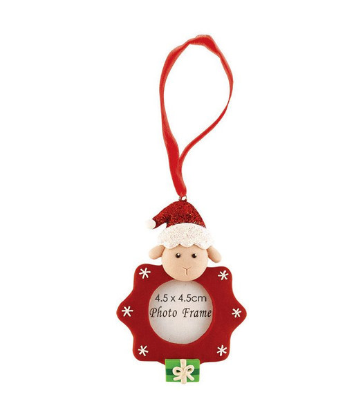 Clay Sheep Photo Frame Christmas Tree Ornament