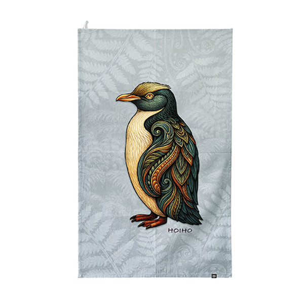 NZ Hoiho (Yellow Eyed Penguin) on 100% cotton tea towel NZ Hoiho (Yellow Eyed Penguin) on 100% cotton tea towel