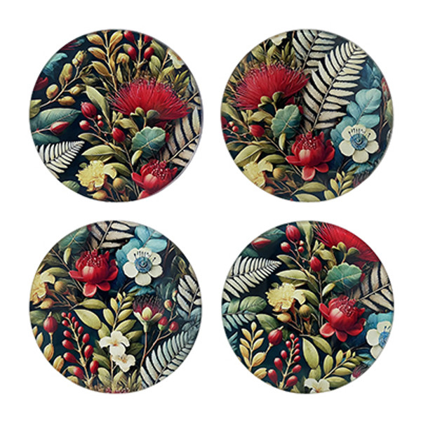 Coaster Set Pohutukawa Tapestry Coaster Set Pohutukawa Tapestry