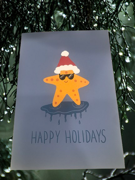 Jasmine Ruru Christmas Card-Starfish Happy Hoildays