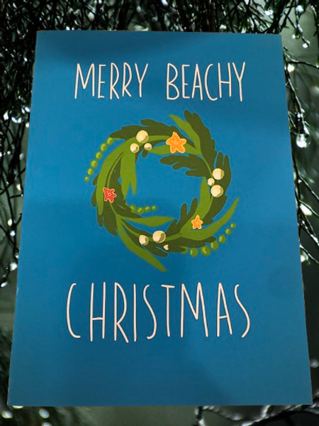 Jasmine Ruru Christmas card-Merry Beachy Christmas