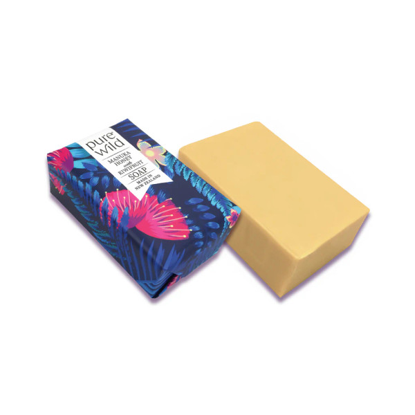 Soap - manuka Honey with Kiwifruit (150g Made in NZ) Pohutukawa design