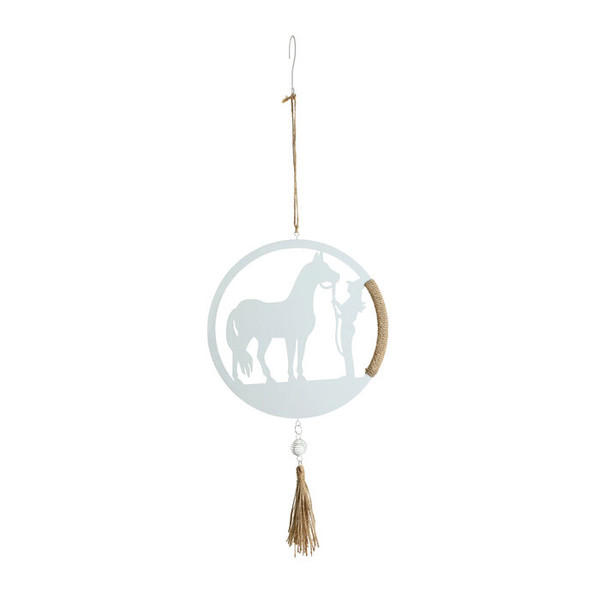 White Horse Metal Hanger 71cm