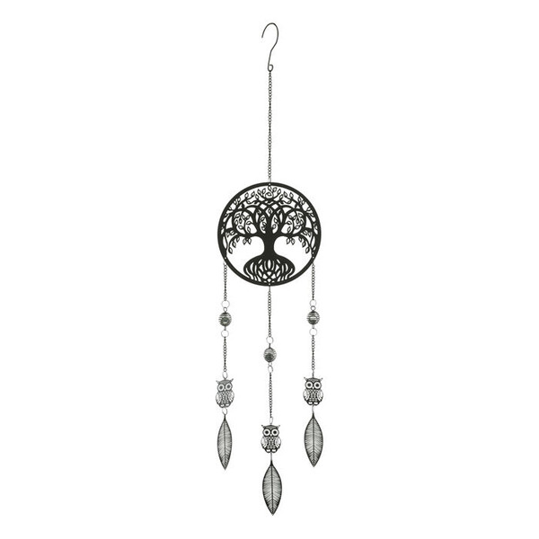 Tree of Life Large Black  Metal Hanger 83cm