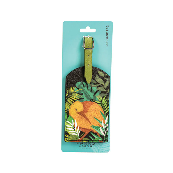 Tropical Kiwi Luggage Tag Black