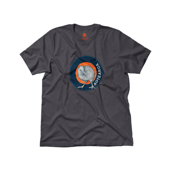 Kiwi in Orange and Blue stripe circle kids size T-Shirt (4 sizes)