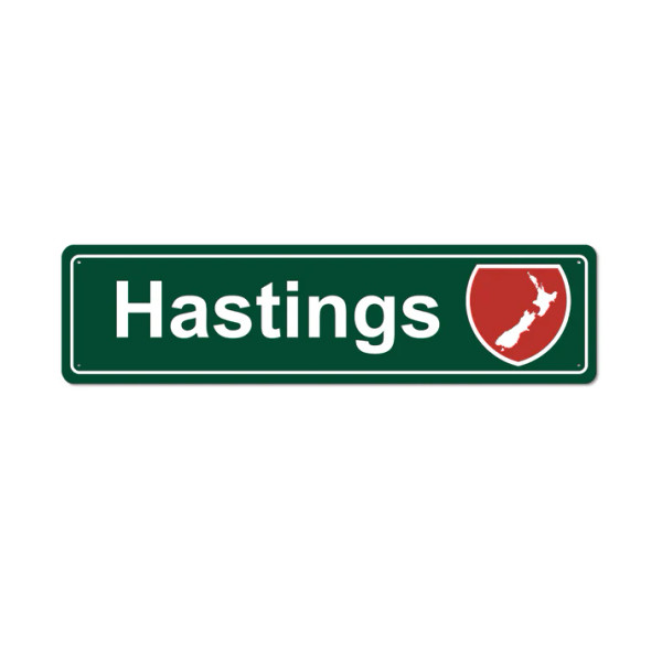 Metal hanging road Sign - Hastings